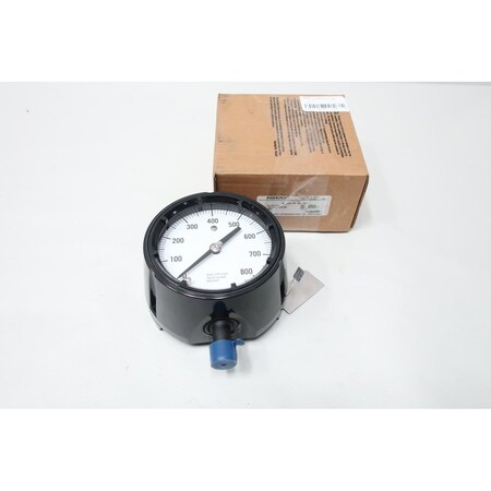 Ashcroft 4-1/2IN 1/2IN 0-800PSI NPT PRESSURE GAUGE 45-1279-RS-04L-800#